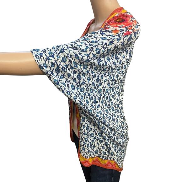 Bl-nk London Frances Floral Kimono Top One Size Open Front Boho Colorful Gauzy - Picture 3 of 6